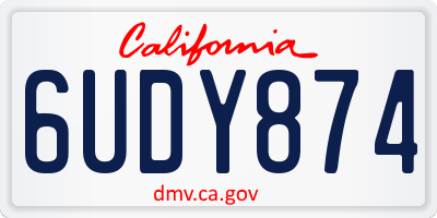 CA license plate 6UDY874