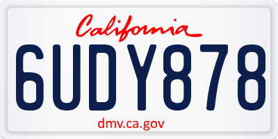 CA license plate 6UDY878