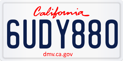 CA license plate 6UDY880