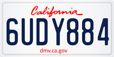 CA license plate 6UDY884
