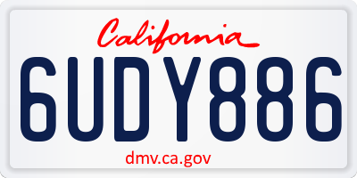 CA license plate 6UDY886