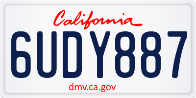 CA license plate 6UDY887