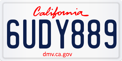 CA license plate 6UDY889