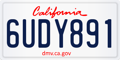CA license plate 6UDY891