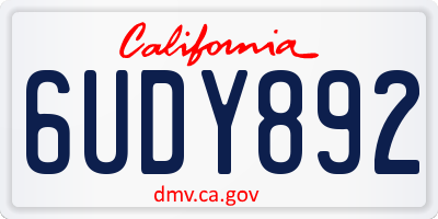 CA license plate 6UDY892