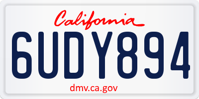 CA license plate 6UDY894