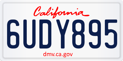 CA license plate 6UDY895