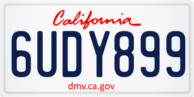 CA license plate 6UDY899