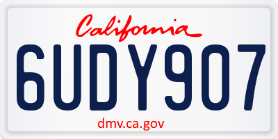 CA license plate 6UDY907