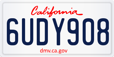 CA license plate 6UDY908