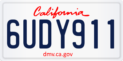 CA license plate 6UDY911