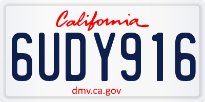 CA license plate 6UDY916