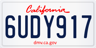 CA license plate 6UDY917