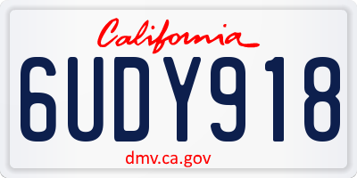CA license plate 6UDY918
