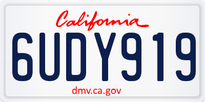 CA license plate 6UDY919
