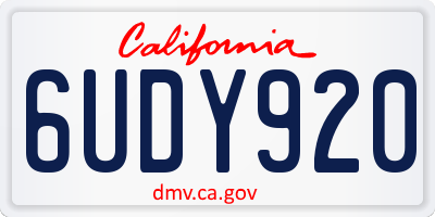 CA license plate 6UDY920