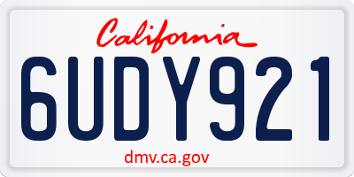 CA license plate 6UDY921