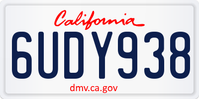 CA license plate 6UDY938