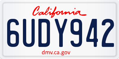 CA license plate 6UDY942