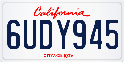 CA license plate 6UDY945