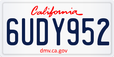 CA license plate 6UDY952