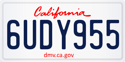 CA license plate 6UDY955