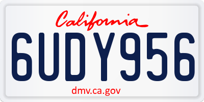 CA license plate 6UDY956