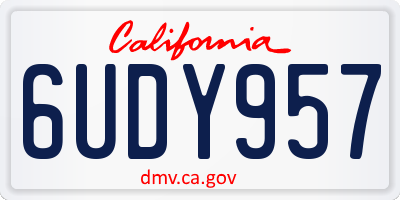 CA license plate 6UDY957