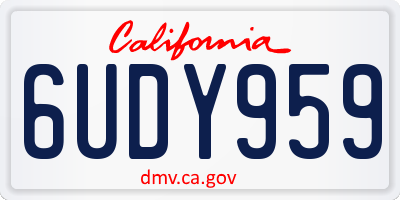 CA license plate 6UDY959