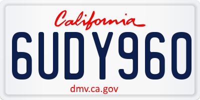 CA license plate 6UDY960