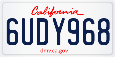 CA license plate 6UDY968