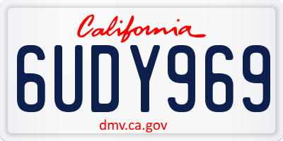CA license plate 6UDY969
