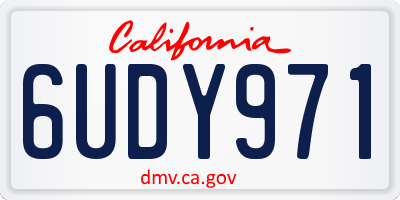 CA license plate 6UDY971