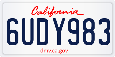 CA license plate 6UDY983