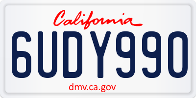 CA license plate 6UDY990