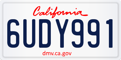CA license plate 6UDY991