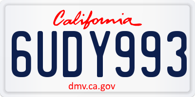CA license plate 6UDY993