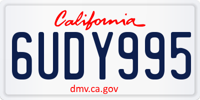 CA license plate 6UDY995