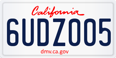 CA license plate 6UDZ005