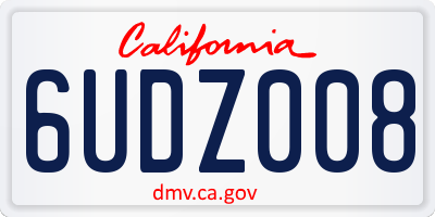 CA license plate 6UDZ008
