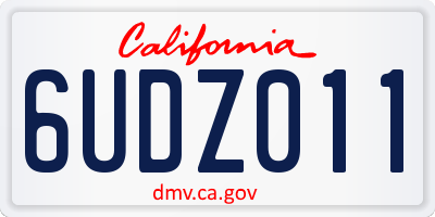 CA license plate 6UDZ011