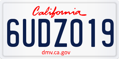 CA license plate 6UDZ019