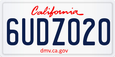 CA license plate 6UDZ020