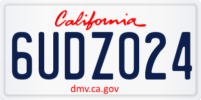 CA license plate 6UDZ024