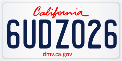 CA license plate 6UDZ026