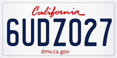 CA license plate 6UDZ027