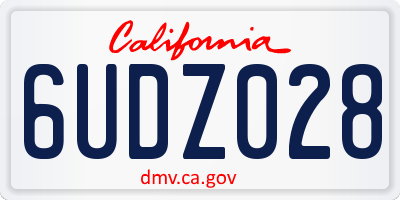 CA license plate 6UDZ028
