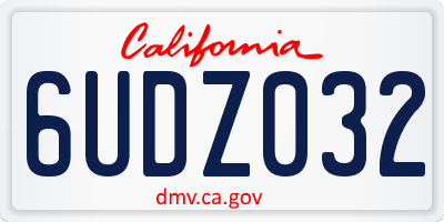 CA license plate 6UDZ032