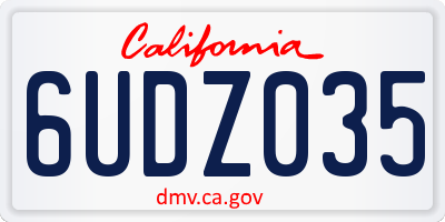 CA license plate 6UDZ035