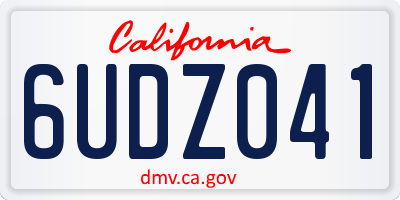 CA license plate 6UDZ041